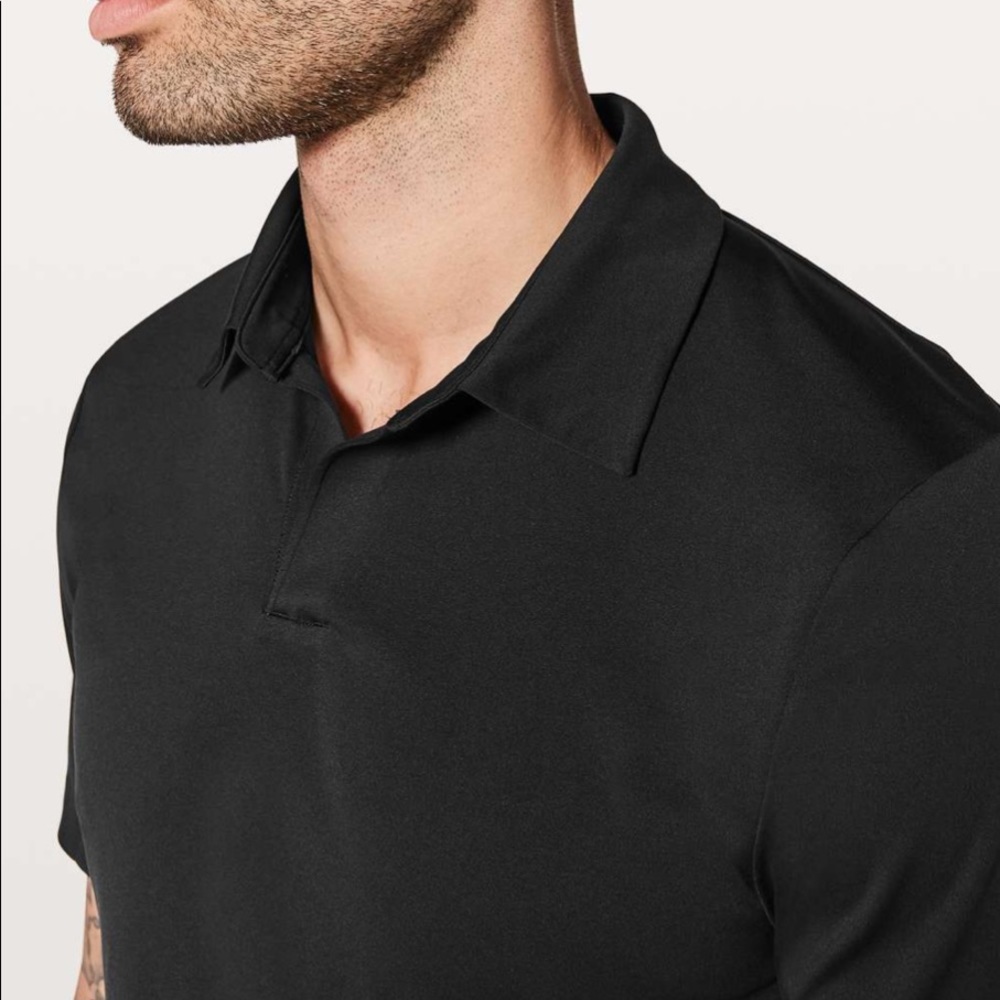 SOLD❗️LULULEMON Mens Black Polo Workout Shirt - Picture 3 of 8